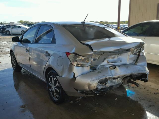 KNAFU4A27A5253100 - 2010 KIA FORTE EX SILVER photo 3