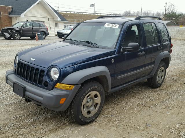 1J4GL48K15W679861 - 2005 JEEP LIBERTY SP BLUE photo 2