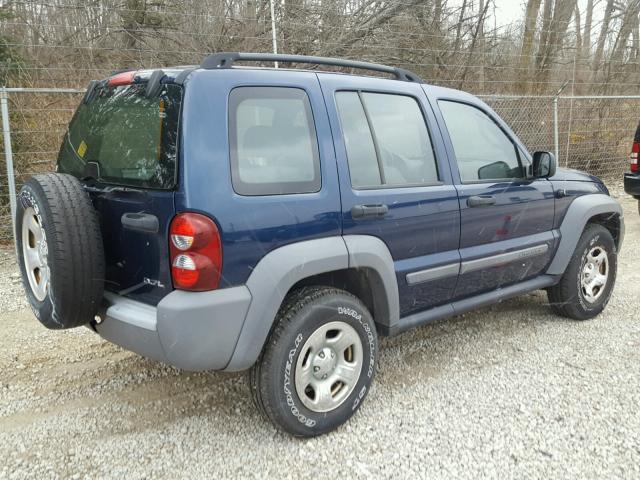 1J4GL48K15W679861 - 2005 JEEP LIBERTY SP BLUE photo 4