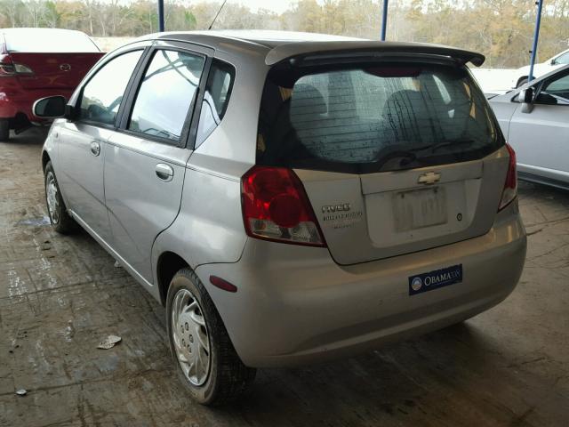 KL1TD66696B552195 - 2006 CHEVROLET AVEO BASE SILVER photo 3