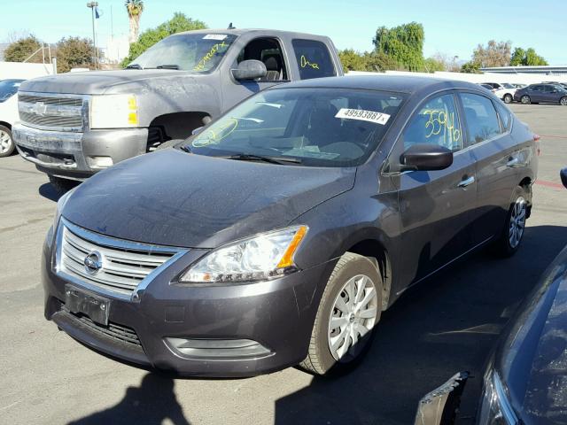 3N1AB7AP5EY239644 - 2014 NISSAN SENTRA S GRAY photo 2