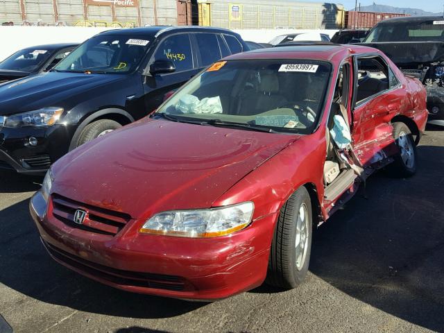 1HGCG165X1A066554 - 2001 HONDA ACCORD EX RED photo 2