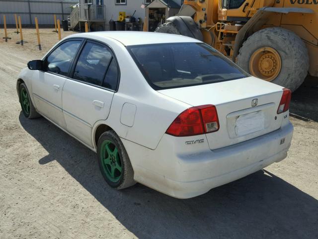 2HGES16584H558934 - 2004 HONDA CIVIC LX WHITE photo 3