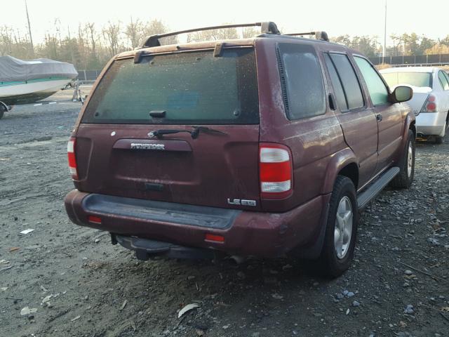 JN8DR07Y81W524874 - 2001 NISSAN PATHFINDER BROWN photo 4