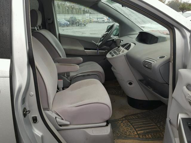 5N1BV28U15N127925 - 2005 NISSAN QUEST S SILVER photo 5