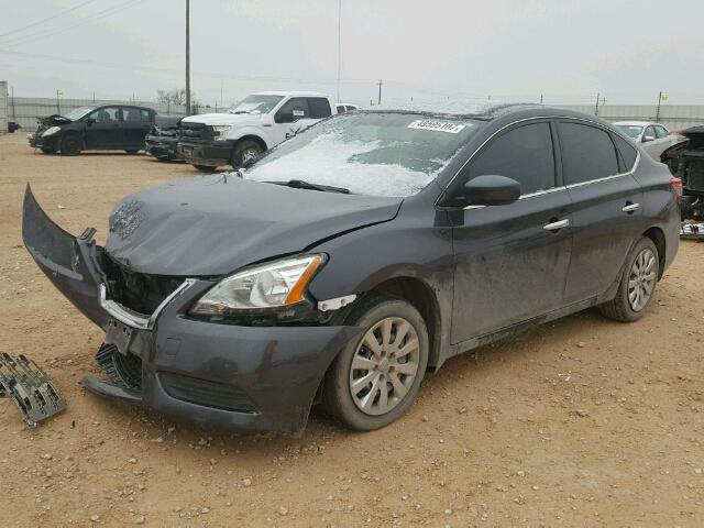 3N1AB7AP5FL658298 - 2015 NISSAN SENTRA S GRAY photo 2