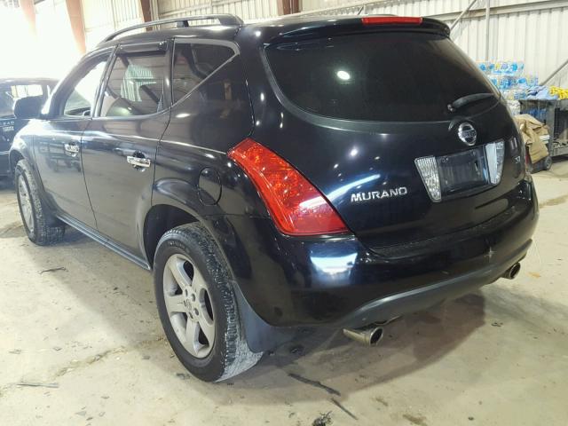 JN8AZ08T15W307033 - 2005 NISSAN MURANO SL BLACK photo 3