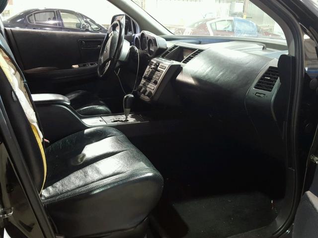 JN8AZ08T15W307033 - 2005 NISSAN MURANO SL BLACK photo 5