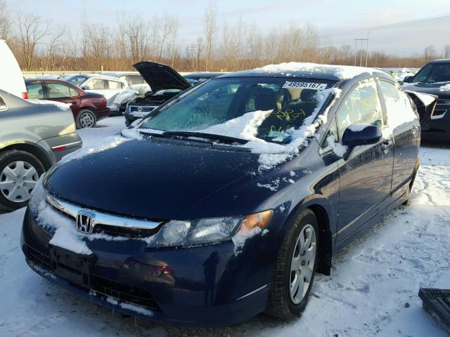 2HGFA16508H512110 - 2008 HONDA CIVIC LX BLUE photo 2