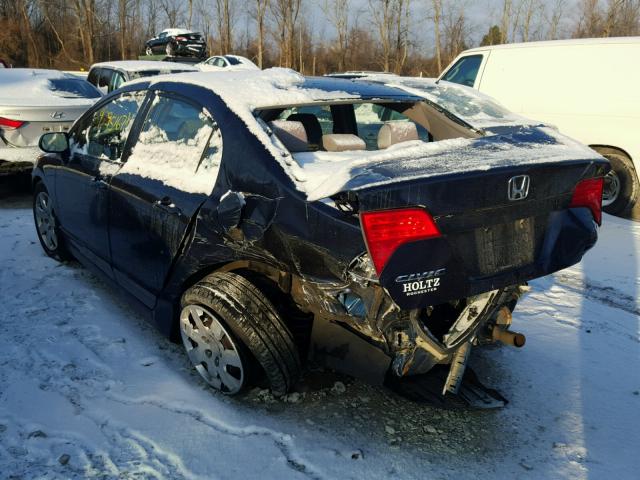 2HGFA16508H512110 - 2008 HONDA CIVIC LX BLUE photo 3