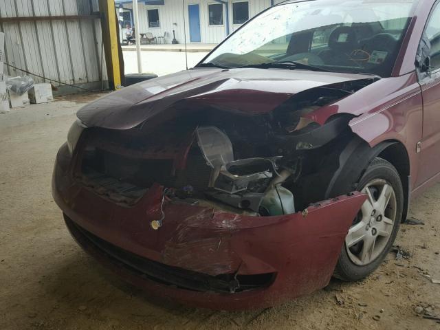 1G8AJ58F57Z144599 - 2007 SATURN ION LEVEL MAROON photo 9