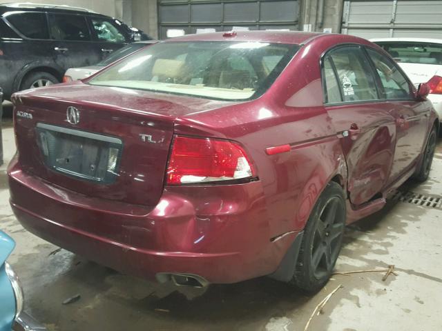 19UUA66224A065573 - 2004 ACURA TL RED photo 4