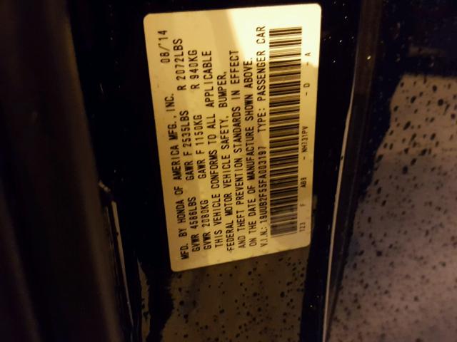 19UUB2F55FA003197 - 2015 ACURA TLX TECH BLACK photo 10