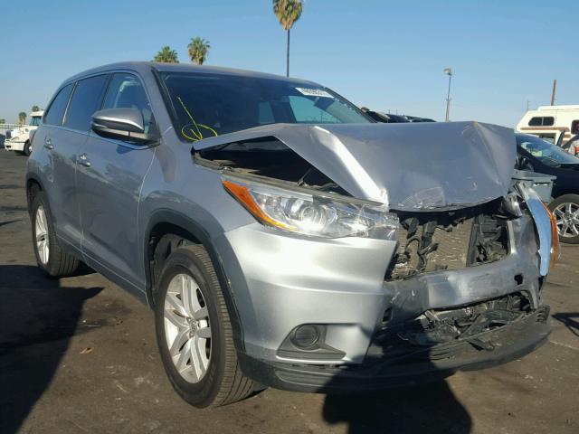 5TDZKRFHXFS055421 - 2015 TOYOTA HIGHLANDER SILVER photo 1