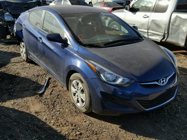 5NPDH4AE1GH697686 - 2016 HYUNDAI ELANTRA SE BLUE photo 1