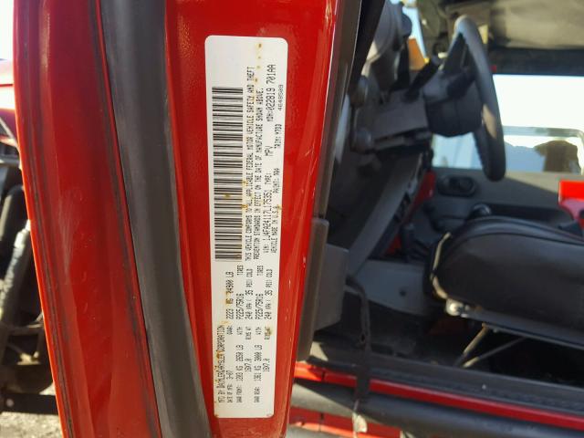 1J4FA24117L175351 - 2007 JEEP WRANGLER X RED photo 10