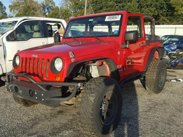 1J4FA24117L175351 - 2007 JEEP WRANGLER X RED photo 2