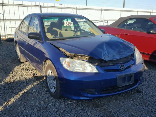 1HGES16354L008012 - 2004 HONDA CIVIC DX V BLUE photo 1