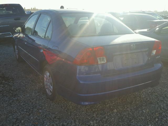 1HGES16354L008012 - 2004 HONDA CIVIC DX V BLUE photo 3