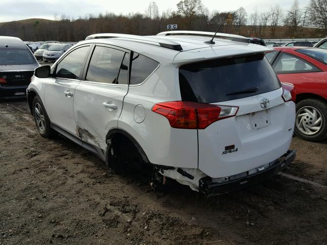 2T3WFREVXFW232837 - 2015 TOYOTA RAV4 XLE WHITE photo 3