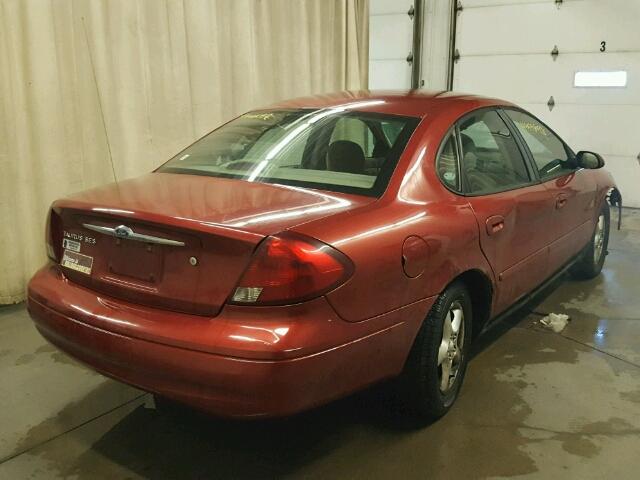1FAFP55211G244946 - 2001 FORD TAURUS SES RED photo 4