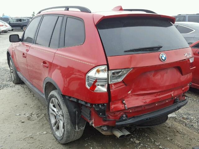 WBXPC93467WF02016 - 2007 BMW X3 3.0SI RED photo 3