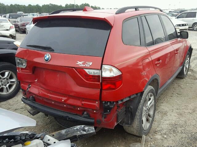 WBXPC93467WF02016 - 2007 BMW X3 3.0SI RED photo 4