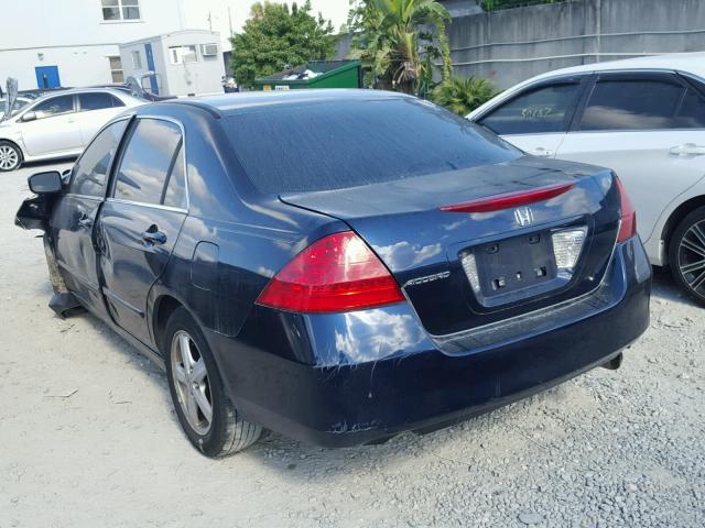 1HGCM56766A015254 - 2006 HONDA ACCORD EX BLUE photo 3