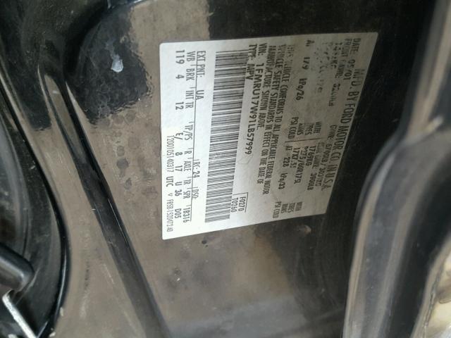 1FMRU17W91LB57999 - 2001 FORD EXPEDITION BLACK photo 10