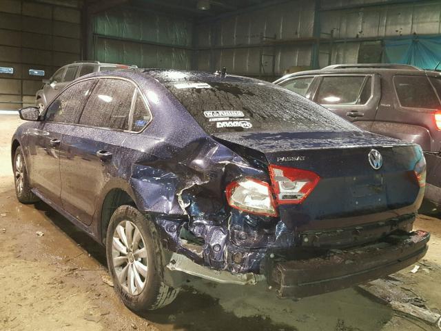 1VWAS7A31EC096059 - 2014 VOLKSWAGEN PASSAT S ლურჯი ფოტო 3