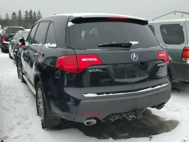 2HNYD28548H003827 - 2008 ACURA MDX SPORT BLACK photo 3