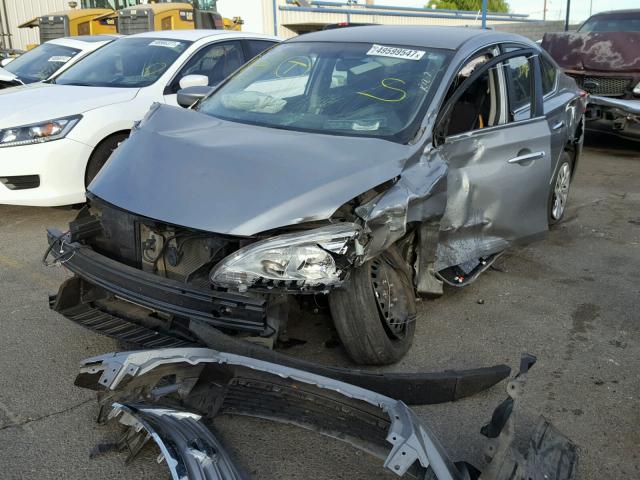 3N1AB7AP2EL693881 - 2014 NISSAN SENTRA S SILVER photo 2