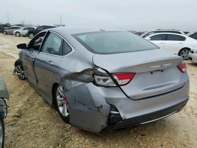 1C3CCCAG0FN757904 - 2015 CHRYSLER 200 LIMITE GRAY photo 3