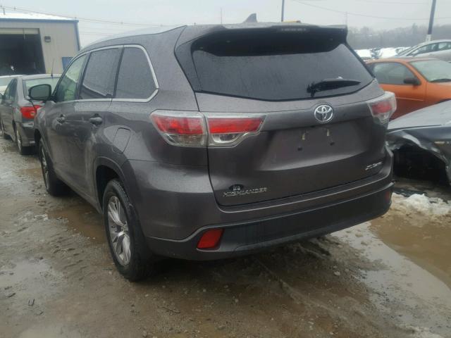 5TDJKRFH8FS202994 - 2015 TOYOTA HIGHLANDER GRAY photo 3