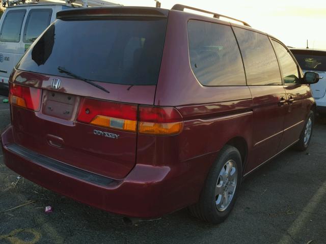 5FNRL18944B012375 - 2004 HONDA ODYSSEY EX BURGUNDY photo 4