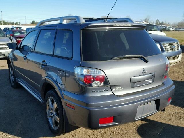 JA4LX41F96U010119 - 2006 MITSUBISHI OUTLANDER GRAY photo 3