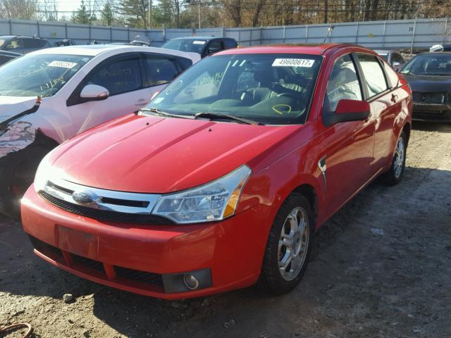 1FAHP35N28W155460 - 2008 FORD FOCUS SE RED photo 2