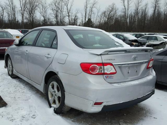 2T1BU4EEXCC790264 - 2012 TOYOTA COROLLA BA SILVER photo 3