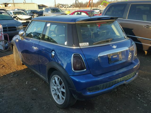 WMWMF73597TL83734 - 2007 MINI COOPER S BLUE photo 3