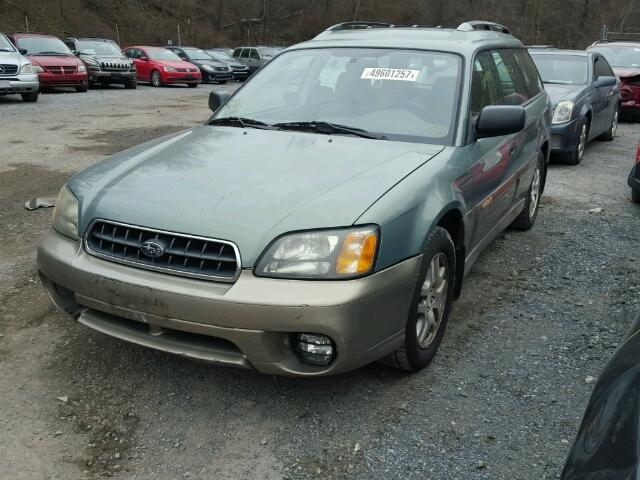 4S3BH675837658327 - 2003 SUBARU LEGACY OUT GREEN photo 2