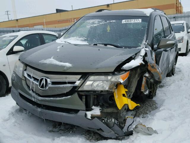 2HNYD28267H001002 - 2007 ACURA MDX GREEN photo 2