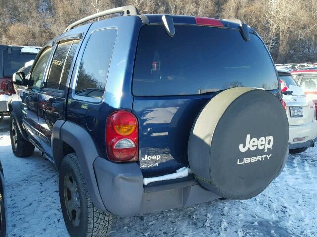 1J4GL48K93W679569 - 2003 JEEP LIBERTY SP BLUE photo 3