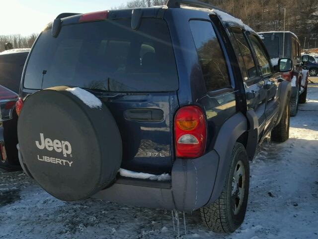 1J4GL48K93W679569 - 2003 JEEP LIBERTY SP BLUE photo 4
