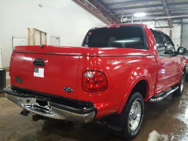 1FTRW08L41KB85387 - 2001 FORD F150 SUPER RED photo 4