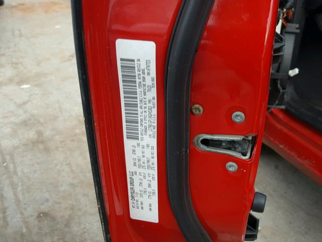 1D7RB1GP1AS245363 - 2010 DODGE RAM 1500 RED photo 10