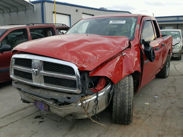 1D7RB1GP1AS245363 - 2010 DODGE RAM 1500 RED photo 2