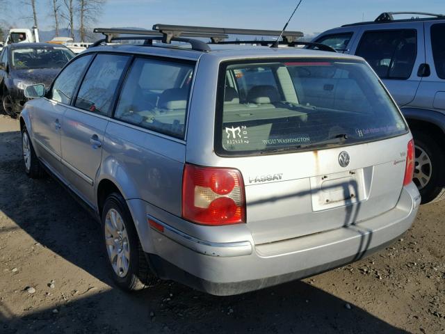 WVWXH63B02E370720 - 2002 VOLKSWAGEN PASSAT GLS GRAY photo 3