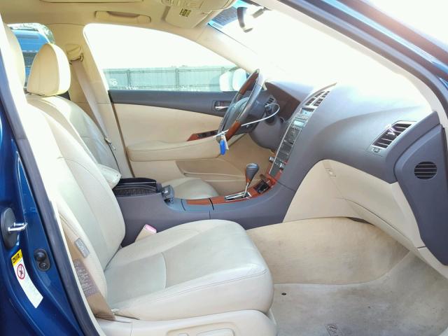 JTHBJ46G472065139 - 2007 LEXUS ES 350 BLUE photo 5