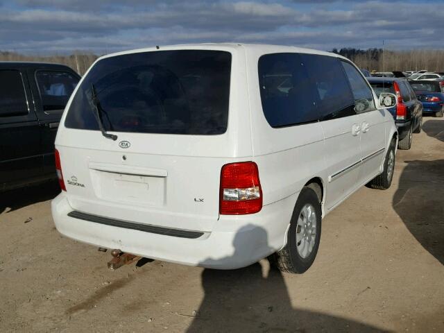 KNDUP132156761379 - 2005 KIA SEDONA EX WHITE photo 4