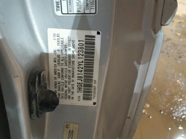 1HGEJ8142YL123801 - 2000 HONDA CIVIC EX 银色 照片 10